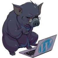 Karan the pig providing website support service